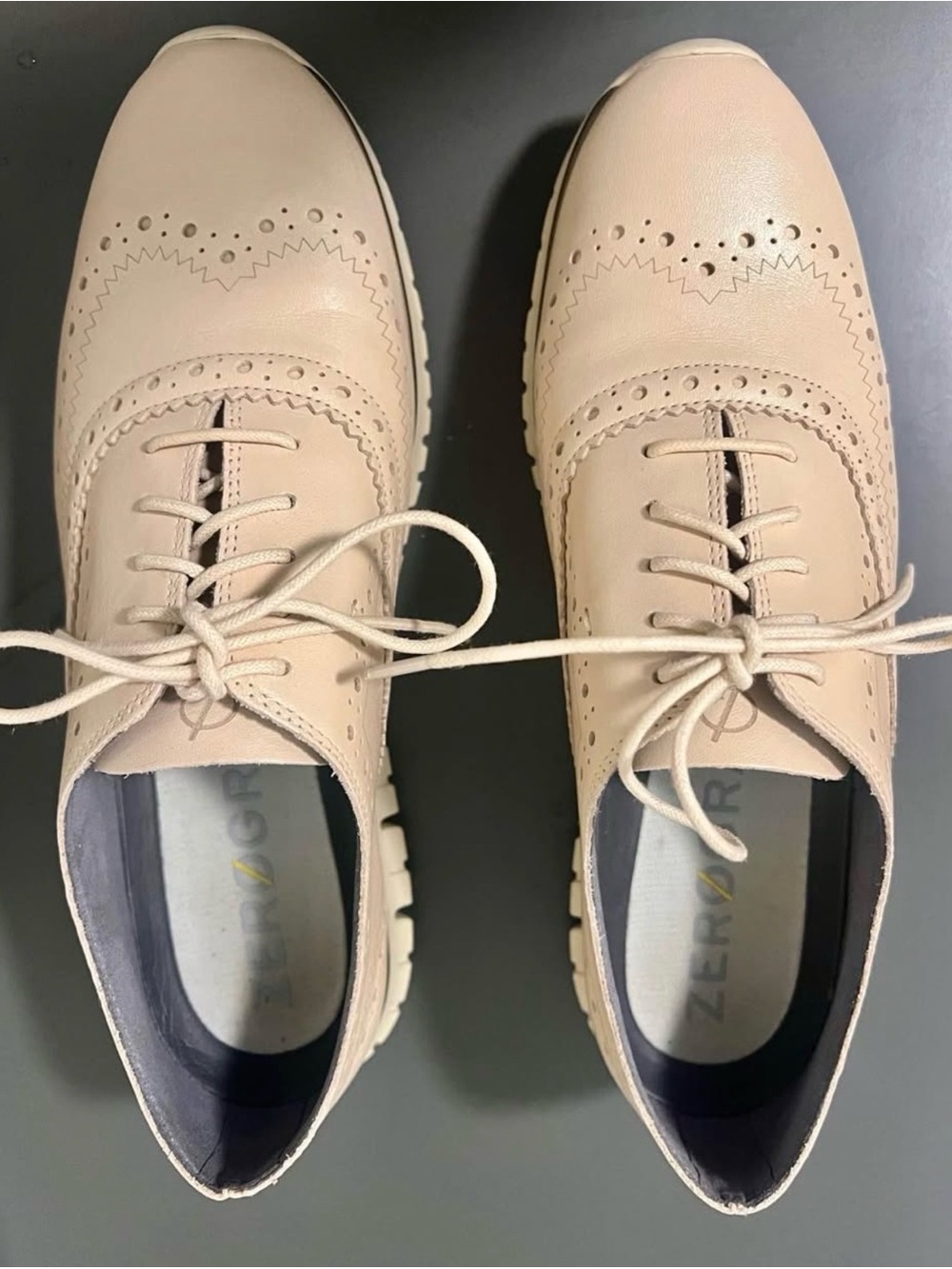 Cole Haan Women's Wingtip Oxfords in Light Beige